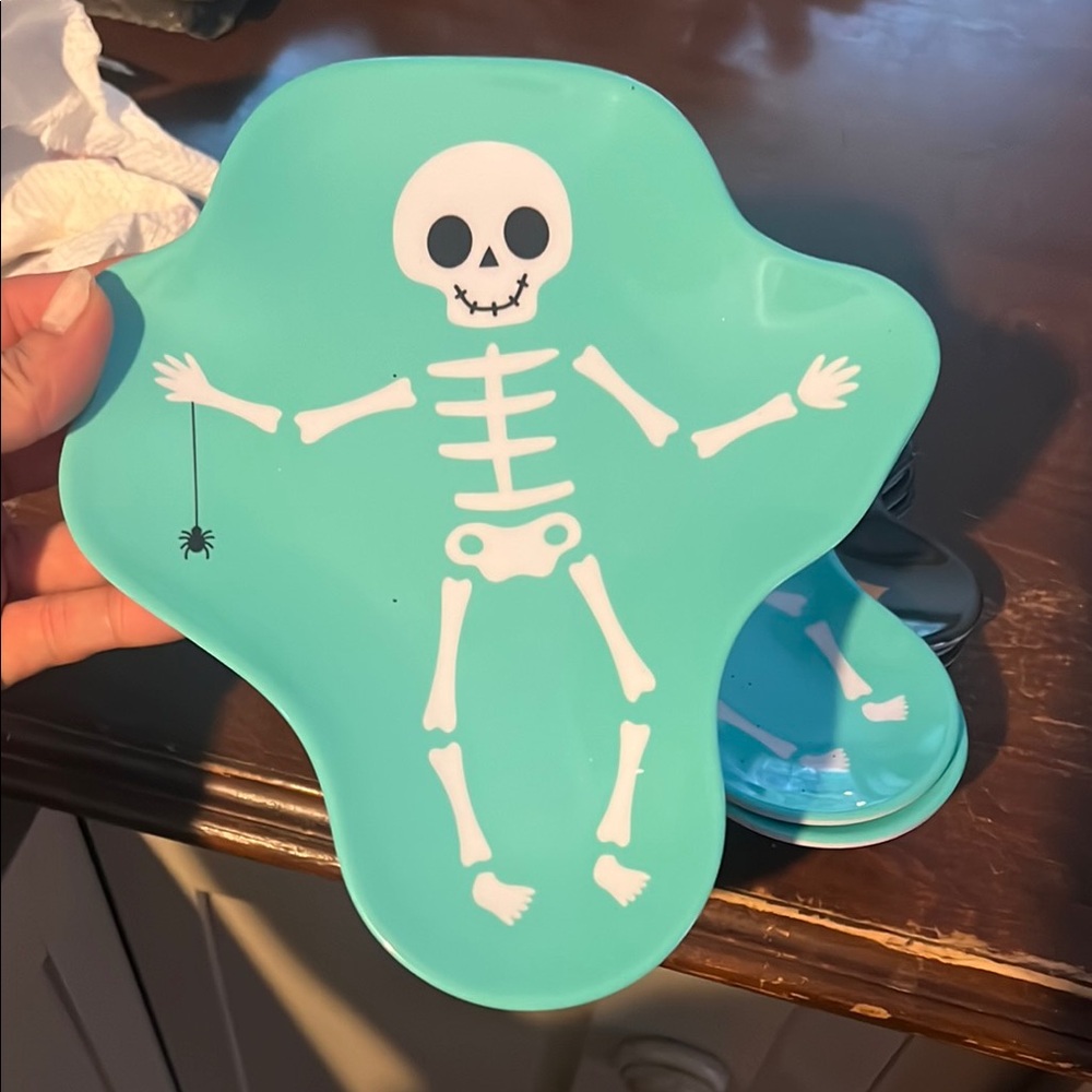 Teal Skeleton Shaped Plate